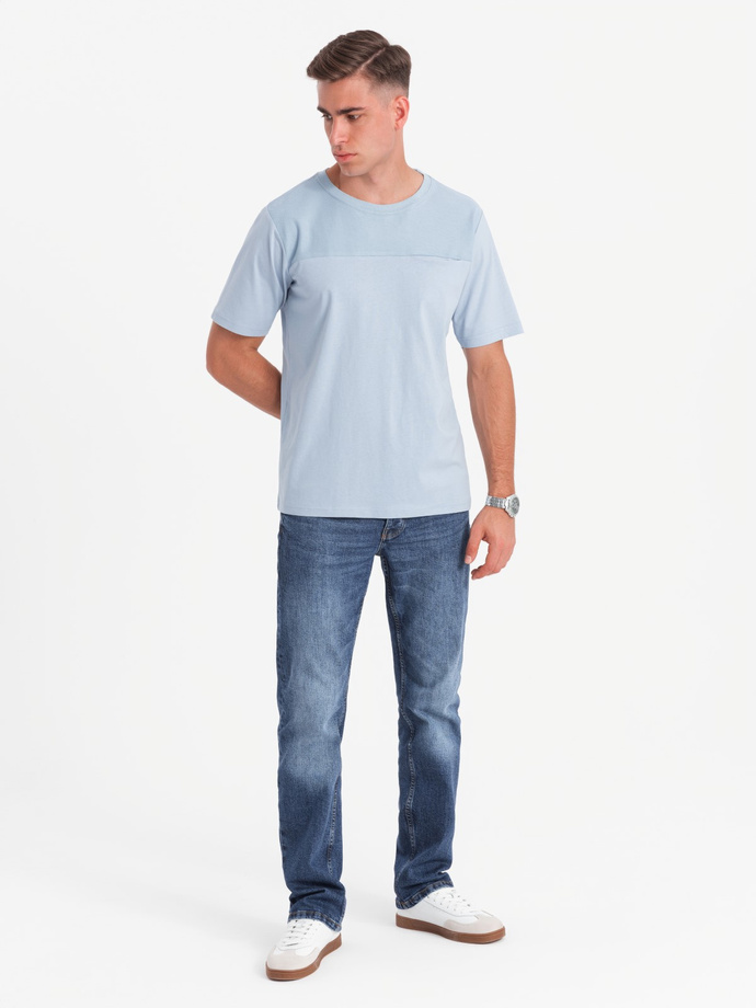 Men's LOOSE FIT t-shirt with pocket - blue V4 OM-TSCT-0171 