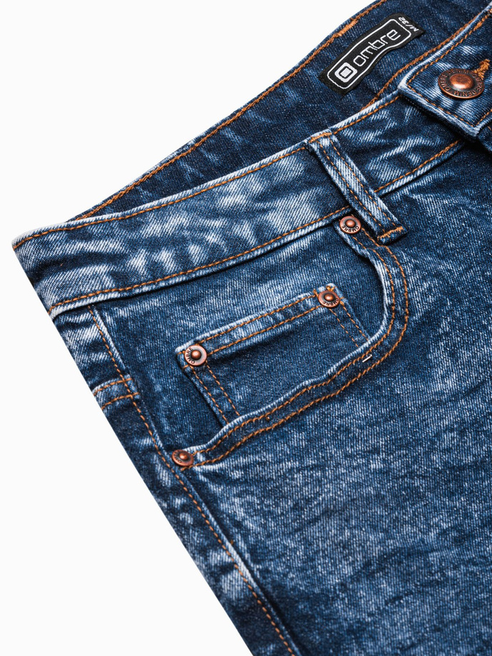 Krótkie spodenki męskie jeansowe - niebieskie W305