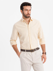 Pastel cotton men's oxford shirt - bright yellow V3 OM-SHOS-0183