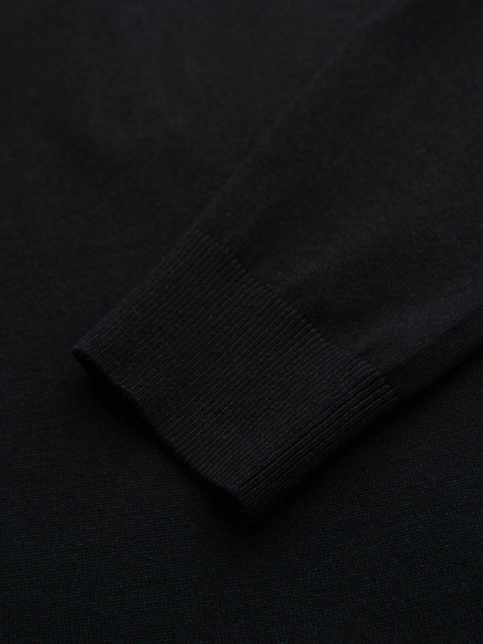 Men's sweater with viscose and spread neckline - black V2 OM-SWZS-0124