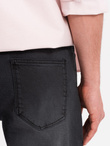 Men's classic cut denim shorts - black V4 OM-SRDS-0171