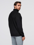 Sweter klasyczny męski z golfem z bawełny - czarny V4 OM-SWTN-0162