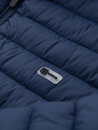Classic men's quilted jacket with pouch option - navy blue V1 OM-JALP-0295