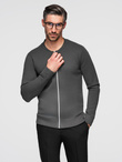 Men's plain zip sweater - graphite V2 OM-SWZS-0146