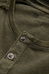 Men's T-shirt with henley neckline - dark olive V4 S1757