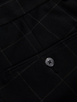 Men's pants with a classic cut in a delicate check - black V5 OM-PACP-0187