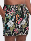 Men's floral swim shorts - black V3 OM-SRBS-0140