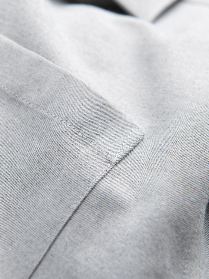Men's shirt with pocket REGULAR FIT - light grey melange V2 OM-SHCS-0148