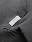 Unbuttoned men's sweatshirt with stand-up collar and hood - black V1 OM-SSZP-0216