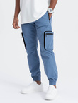 Men's JOGGER pants with stand-off and zippered cargo pockets - blue V7 OM-PAJO-0135