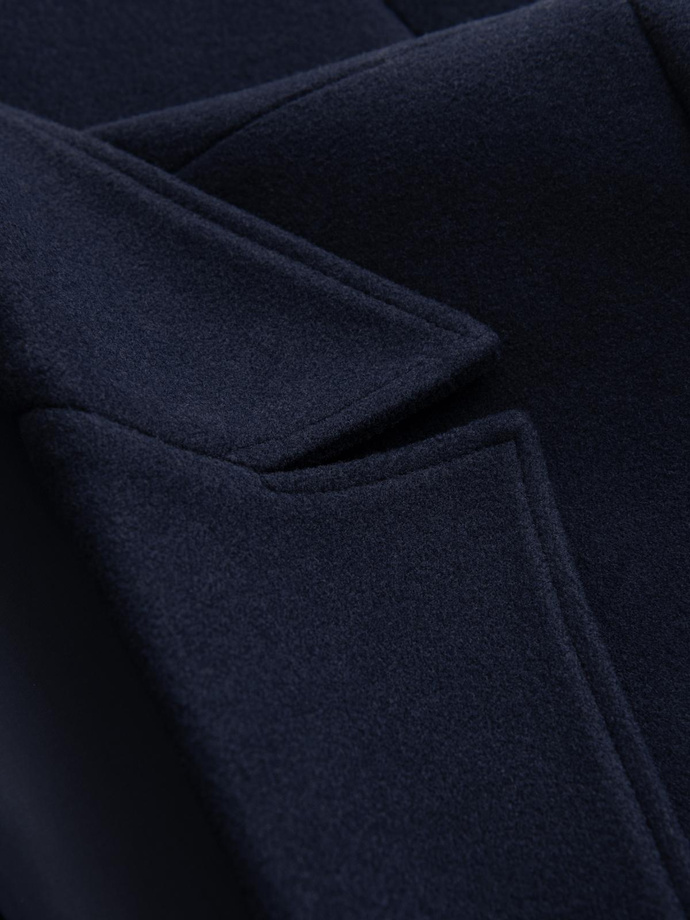 Men's double-breasted coat with decorative buttons - indigo V1 OM-COWC-0109