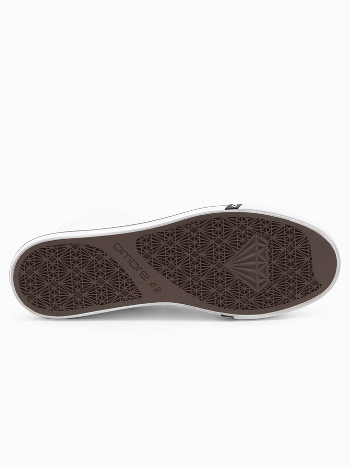 Men's shoes sneakers with contrasting elements - white V1 OM-FOTH-0125