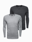 Zestaw longsleeve męski V-NECK - mix 2-pak V1 Z41