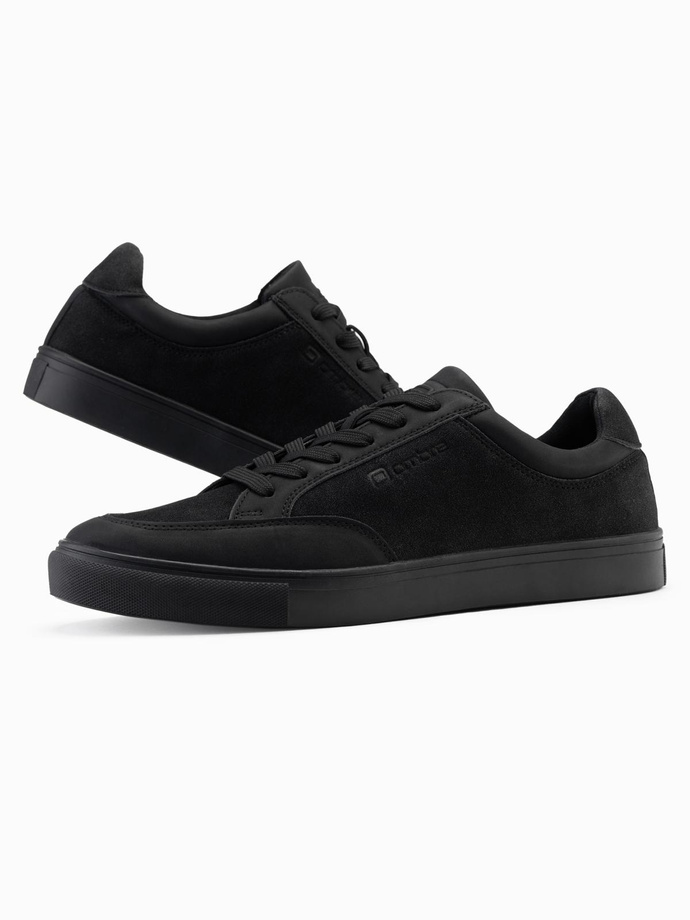Monochromatyczne męskie buty w stylu streetwearowym – czarne V3 OM-FOTL-0183