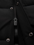 Men's long quilted winter jacket with hood - black V1 OM-JALJ-0309