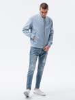 Men's mid-season bomber jacket - light blue C439