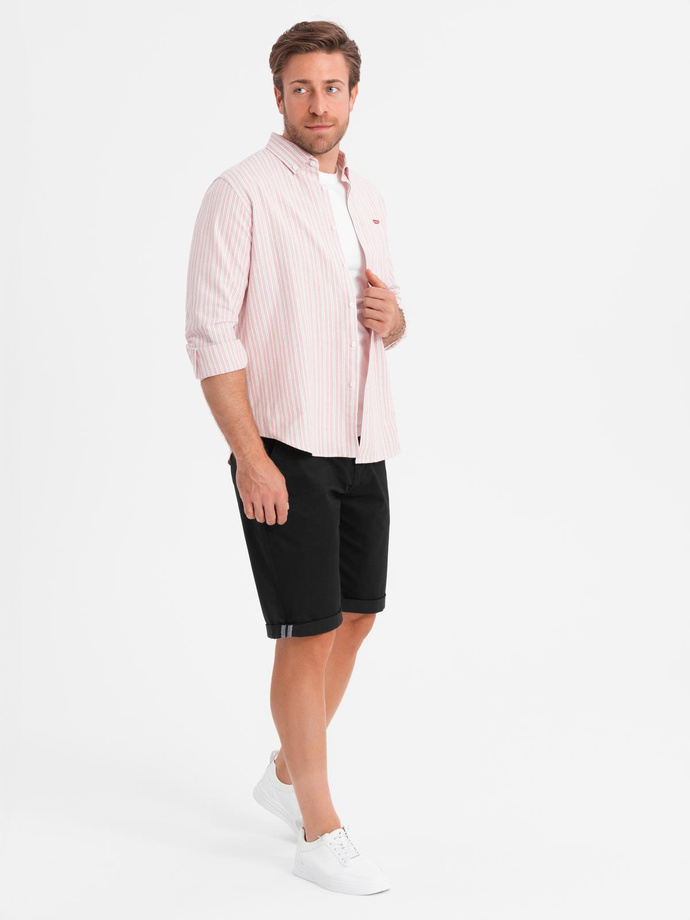 Classic men's chino shorts with rolled up leg - black V9 OM-SRCS-0197