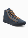 Men's sneakers shoes with contrasting elements - navy blue V2 OM-FOTH-0140
