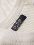 Men's knitted t-shirt with fine texture - white V1 OM-TSCT-0244