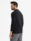 Longsleeve męski z kołnierzykiem polo BASIC – czarny V2 OM-POBL-0114
