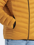 Men's quilted jacket with satin finish - mustard V18 OM-JALP-0121
