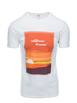 Men's printed t-shirt V-1A- white S1434