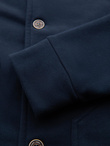 Washed men's sweatshirt with decorative stitching at the neckline - navy blue V4 OM-SSDS-0131