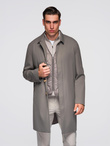 Men's insulated coat with hood and concealed zipper - black V1 OM-COWC-0110