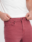 Spodnie męskie jeansowe o kroju SLIM FIT - czerwone V7 P1058