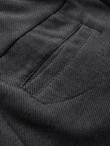 Men's knitted pants with elastic waistband - dark grey V2 OM-PACP-0116