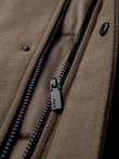 Men's insulated coat with hood and concealed zipper - black V1 OM-COWC-0110