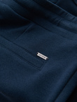 Men's knit shorts with elastic waistband - navy blue V1 OM-SRCS-0107