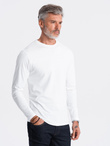 Longsleeve męski BASIC z okrągłym dekoltem - biały V4 OM-LSBL-0106