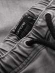 Men's denim short shorts with decorative stitching - light grey V1 OM-SRDS-0135