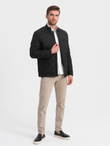BIKER men's insulated jacket quilted in a diamond pattern - black V1 OM-JALP-22FW-006