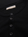 Men's knitted T-shirt with buttons at neckline - black V2 OM-TSCT-0254