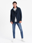 Rozpinana bluza męska ze stójką LONDON - granatowa B1362