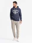 Men's knit joggers with pleats - ash V1 OM-PAJO-0202