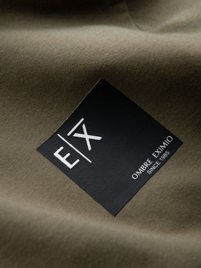 Men's kangaroo hoodie with logo - olive V4 OM-SSNZ-0162
