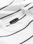 Men's casual sweater with horizontal stripes - cream V2 OM-SWSW-0143