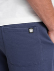 Men's ottoman fabric sweatpants - dark blue V2 OM-PASK-0129