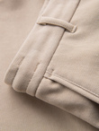 Męskie krótkie spodenki SLIM FIT z melanżowej strukturalnej dzianiny – piaskowe V3 OM-SRCS-0166