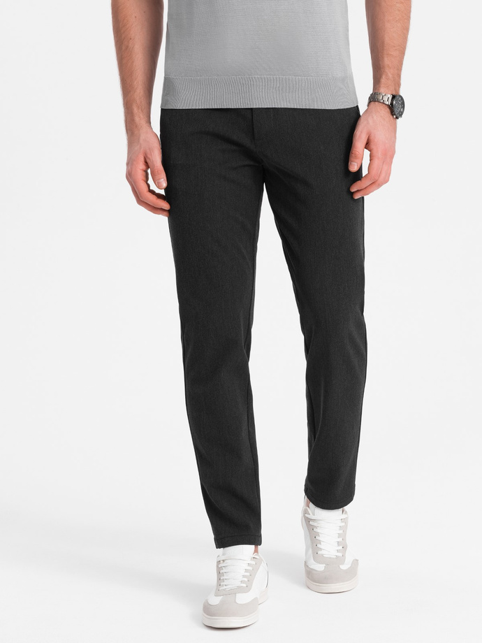 Elegant men's SLIM FIT chino pants - graphite V2 OM-PACP-0191