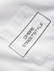 T-shirt męski bawełniany z nadrukiem na kieszonce Ombre Streetstyle – biały V8 OM-TSCT-0108