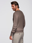 Men's ribbed sweater with buttons at the neckline - ash V4 OM-SWSW-0182