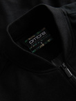 Men's quilted jacket with high zipped hood - black V1 OM-JAHP-0238