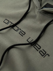 Unbuttoned men's sweatshirt with stand-up collar and hood - black V1 OM-SSZP-0216