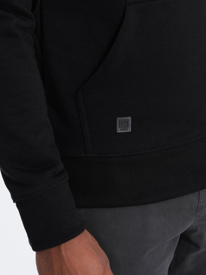 Men's non-stretch hoodie - black V1 OM-SSBN-0120