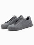 Casual solid men's eco nubuck shoes - grey V3 OM-FOCS-0151