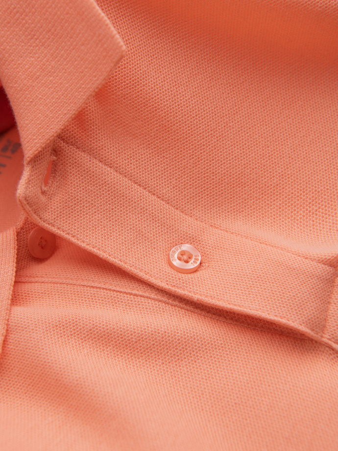 Men's BASIC single color pique knit polo shirt - peach V19 OM-POBS-0100